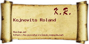 Kojnovits Roland névjegykártya