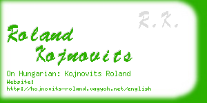 roland kojnovits business card